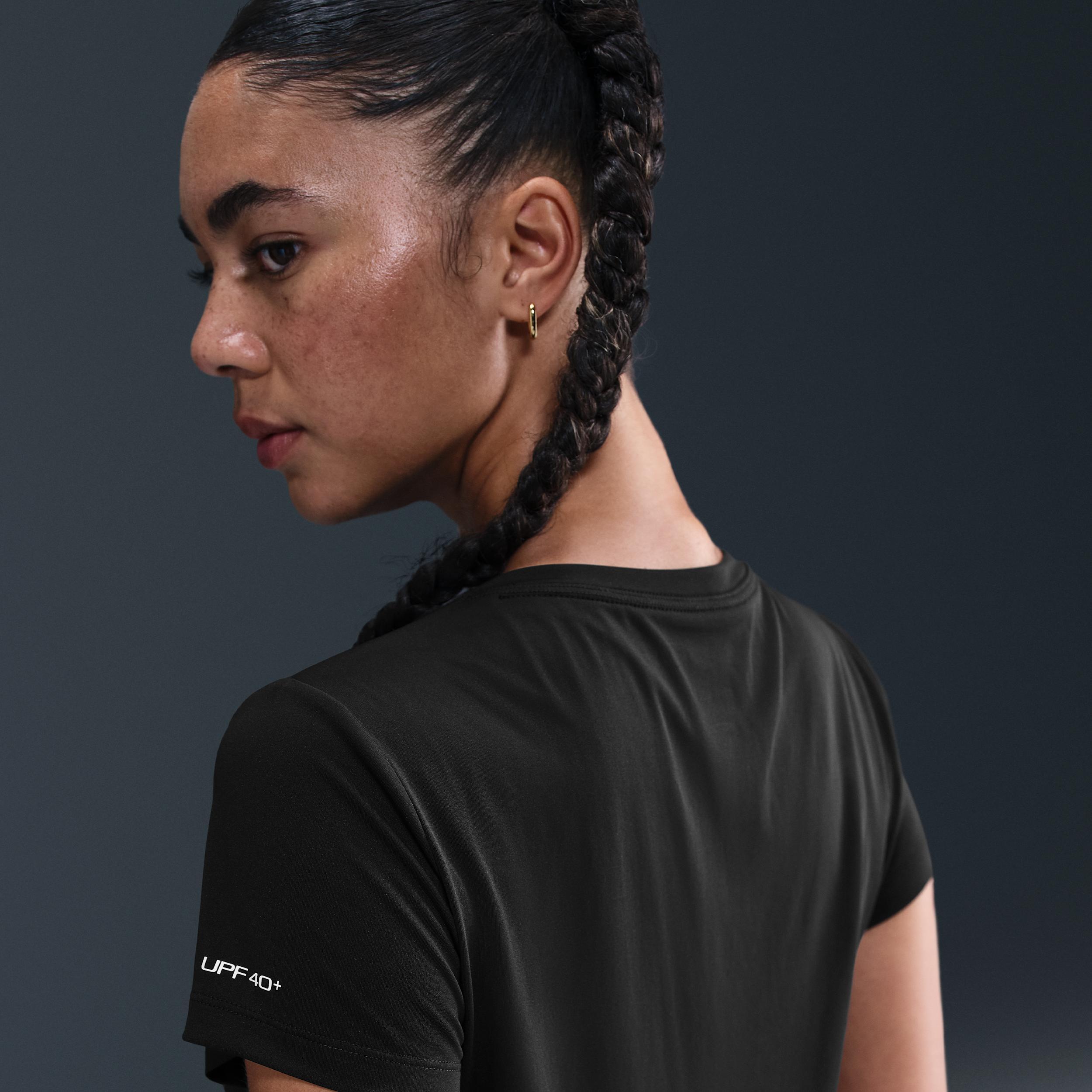 Nike Womens Swim Swoosh Hydroguard Short-Sleeve Top | NESSF326-001 Product Image