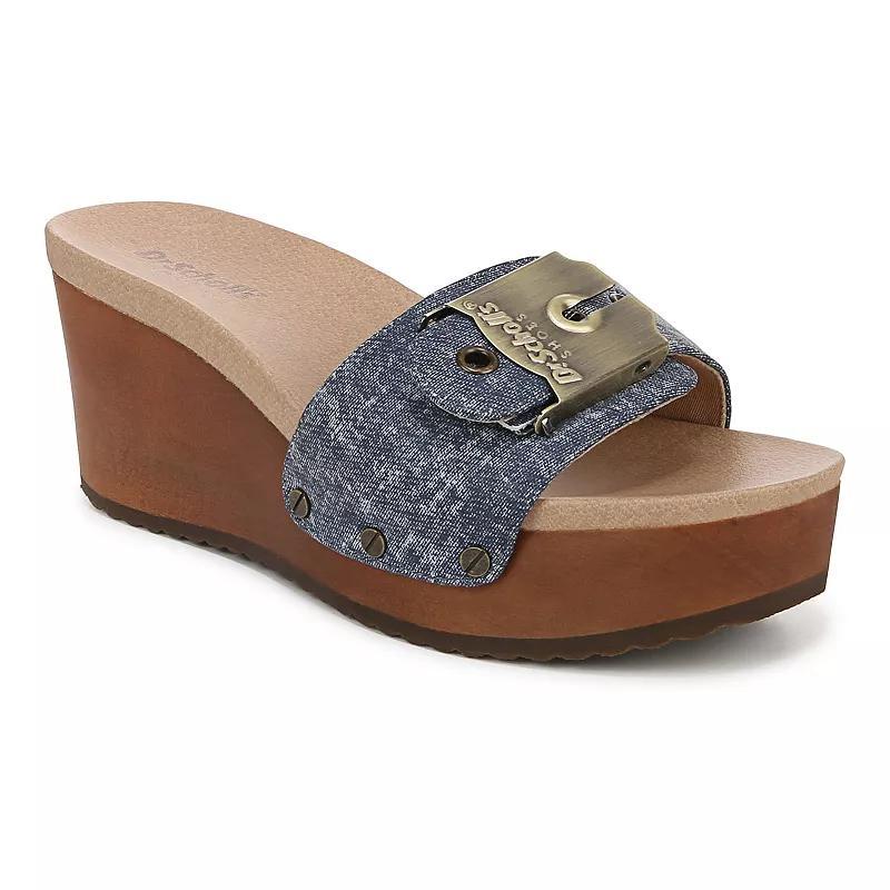 Dr. Scholl's Original Life Slide Sandal (Dark Blue Denim Leather) Women's Sandals Product Image