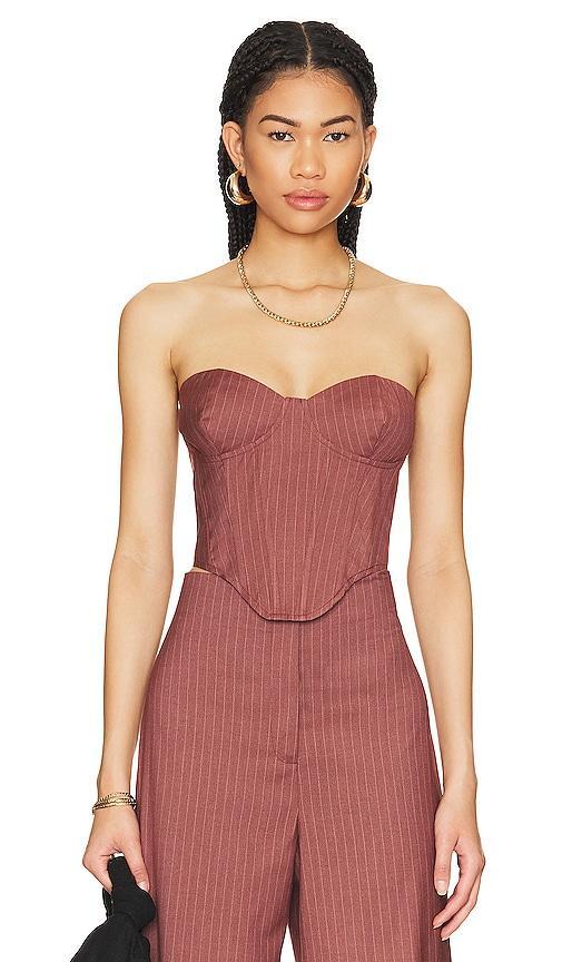 Pin Stripe Bustier Top Bardot Product Image