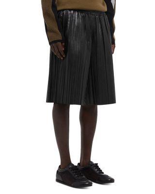 Pleated Leather 11.25" Shorts Product Image