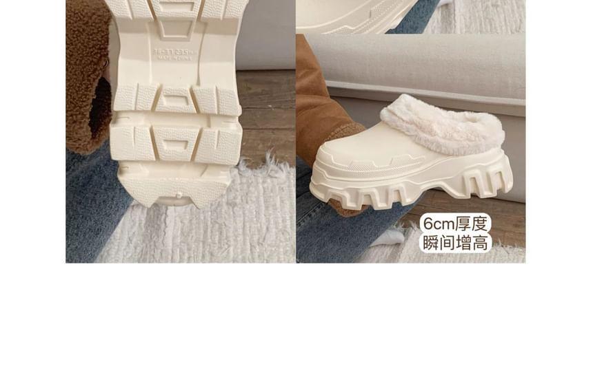 Platform Plain Fleece-Lined Clogs Product Image