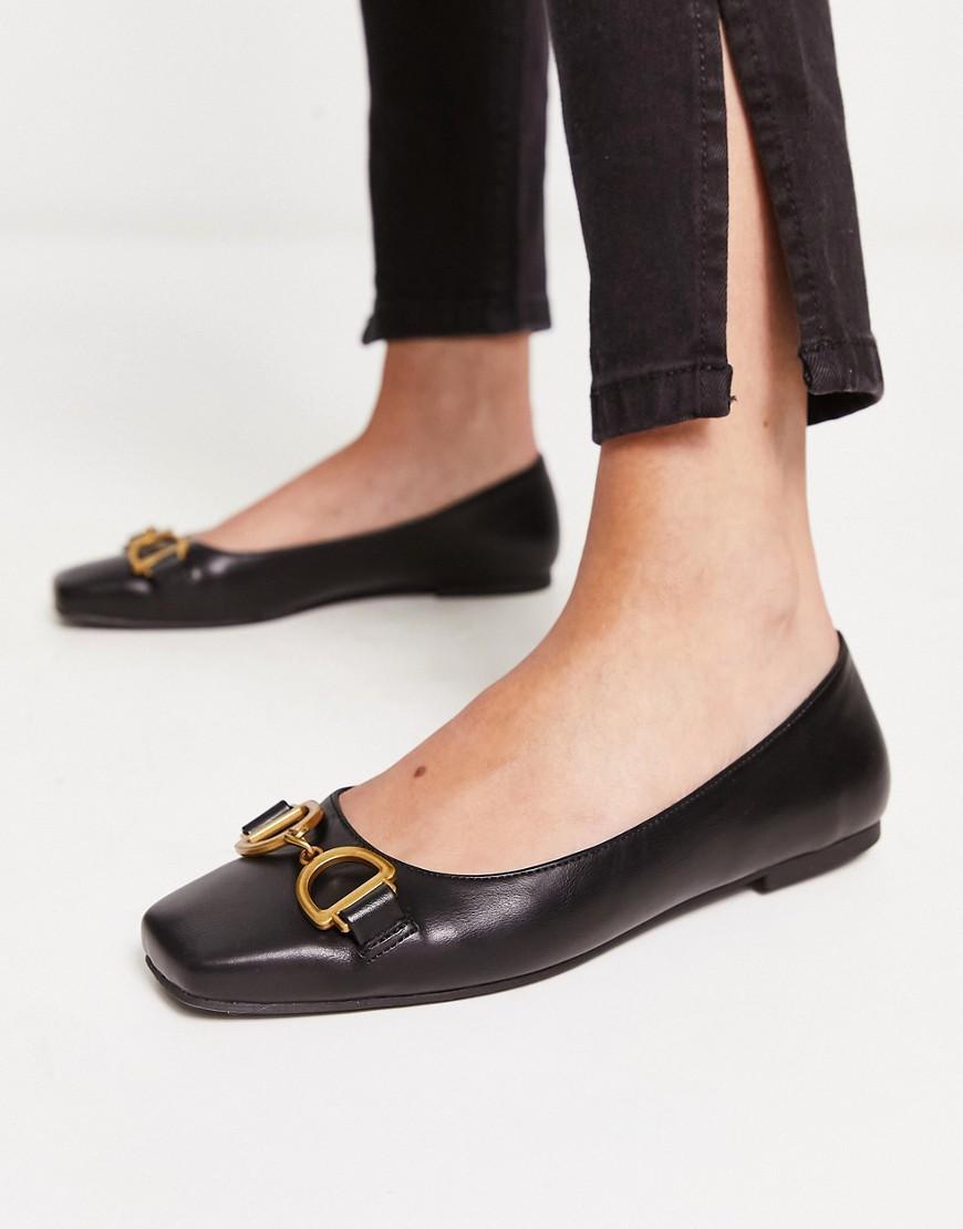 ASOS DESIGN Leighton square toe ballet flats Product Image