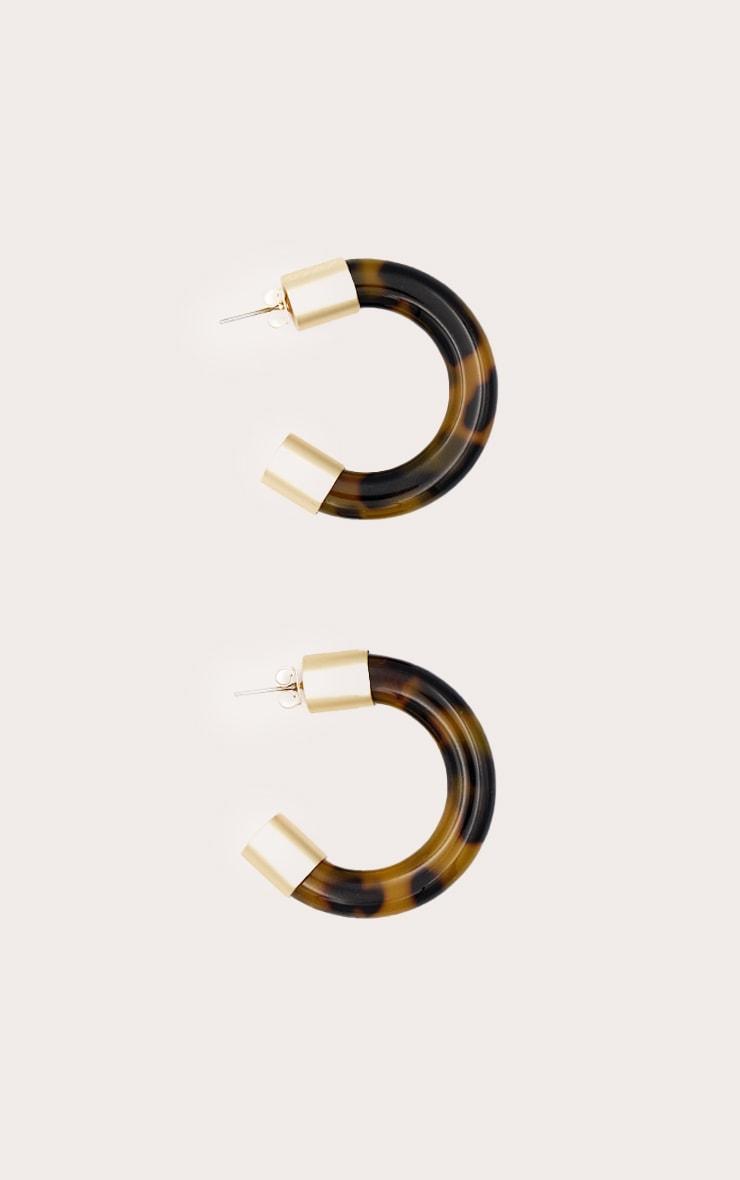 Gold Detail Tortoiseshell Chunky Hoops Product Image