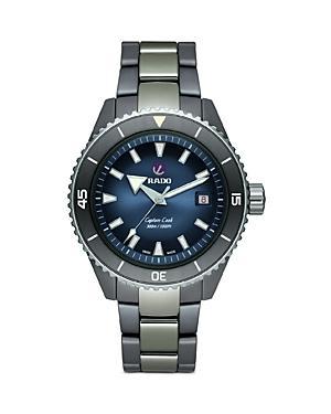 RADO Mens Captain Cook High-Tech Ceramic Diver Automatic Blue Dial Two Tone Titanium Bracelet Watch Product Image