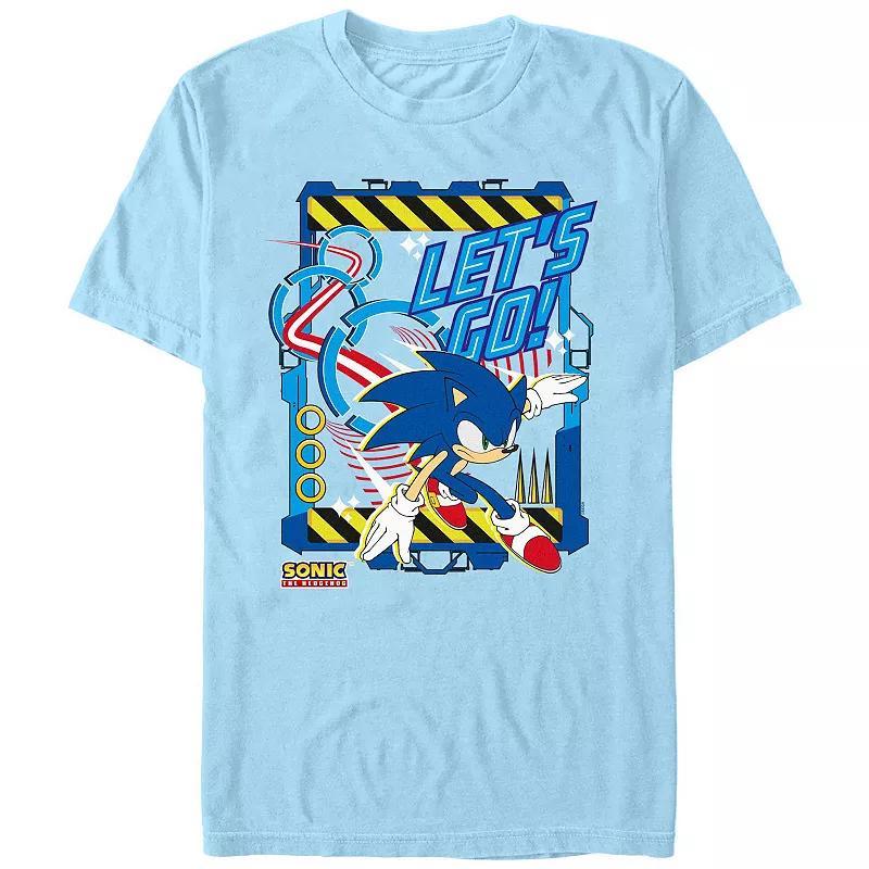 Men's Sonic The Hedgehog Let's Go Graphic Tee, Size: Medium, Light Blue Product Image