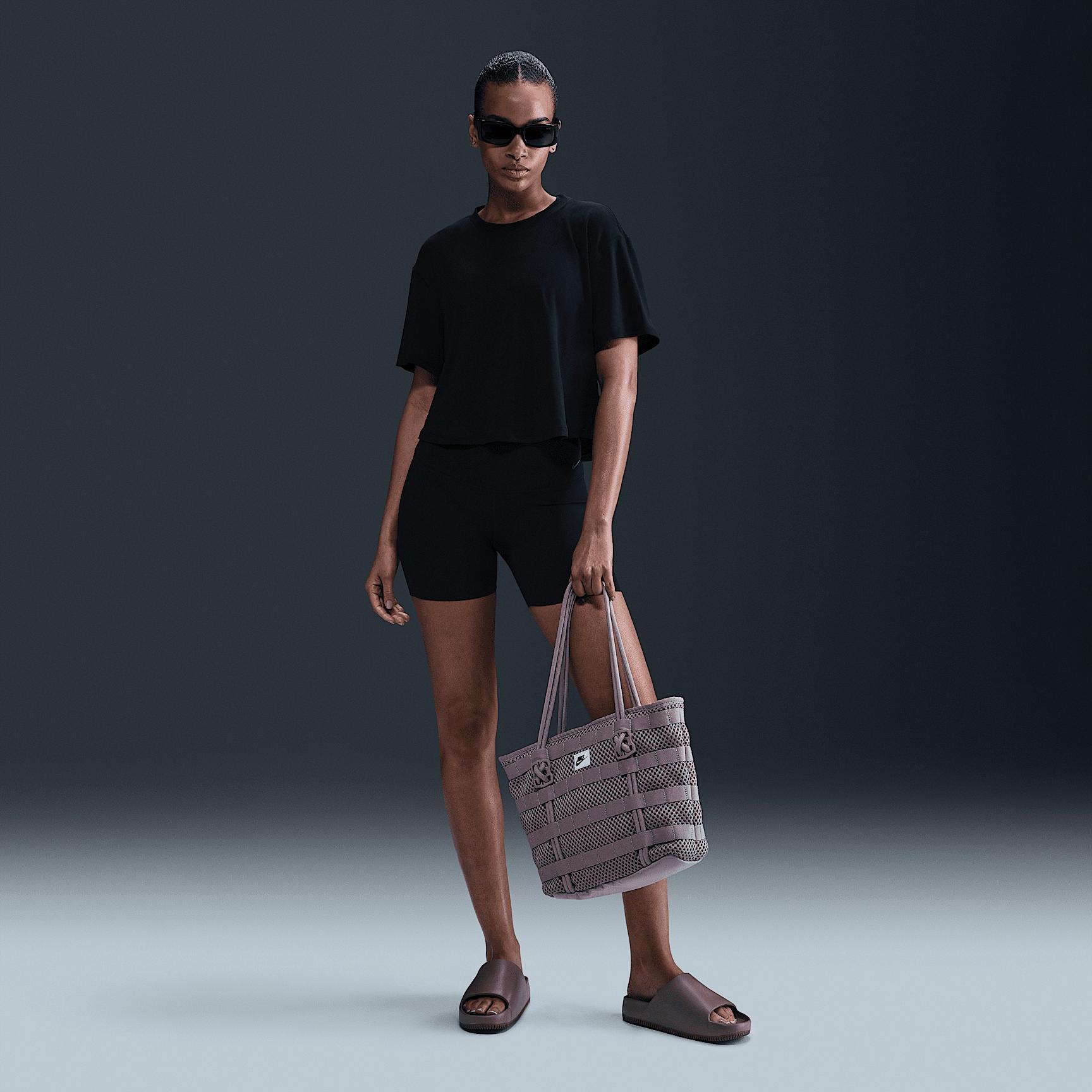 Nike Womens One Relaxed Dri-FIT Cropped Short-Sleeve Top | HJ1065-478 Product Image