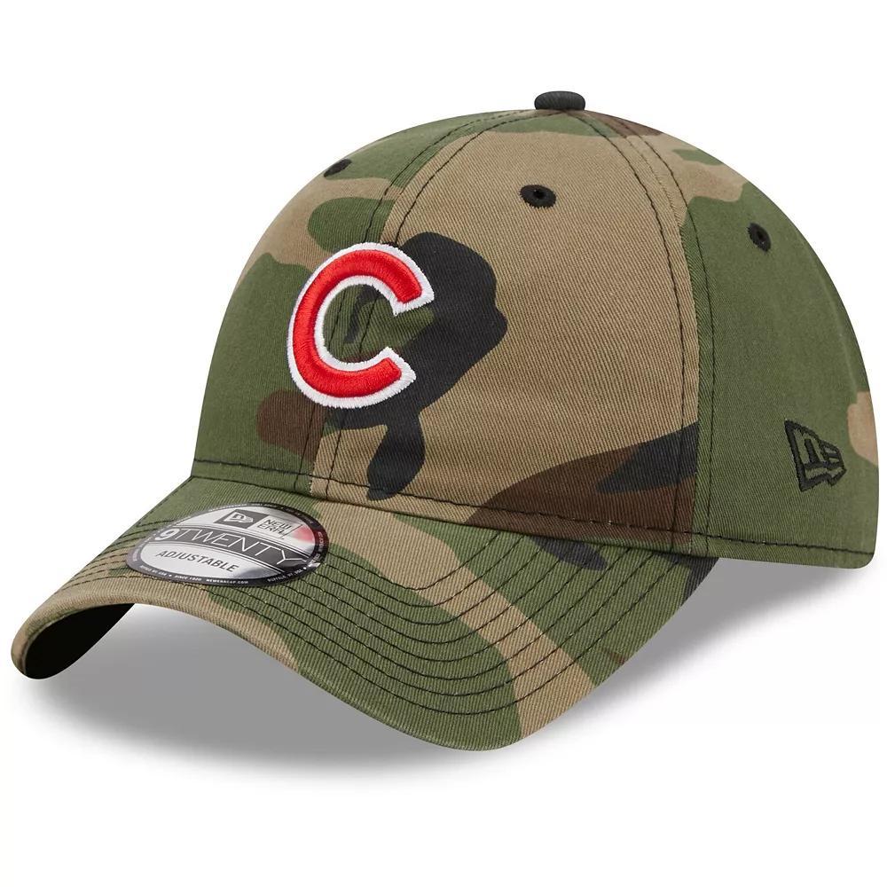 Men's New Era Camo Chicago Cubs Woodland Core Classic 9TWENTY Adjustable Hat, Green Product Image