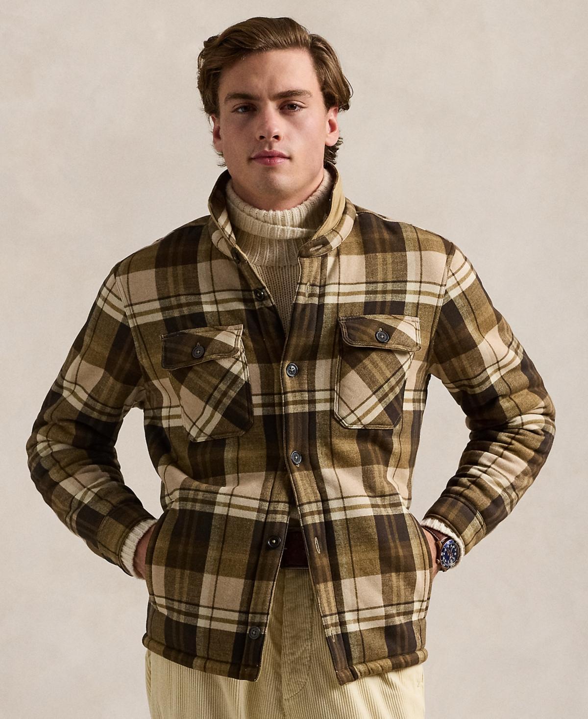 POLO RALPH LAUREN Plaid Shirt Jacket In Brown Product Image