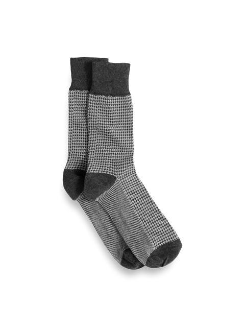 Houndstooth Cotton Blend Sock - Charcoal Product Image