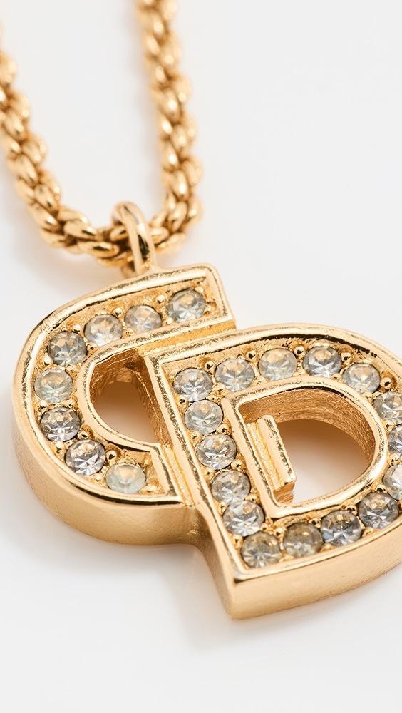 What Goes Around Comes Around Dior Gold Crystal CD Necklace | Shopbop Product Image