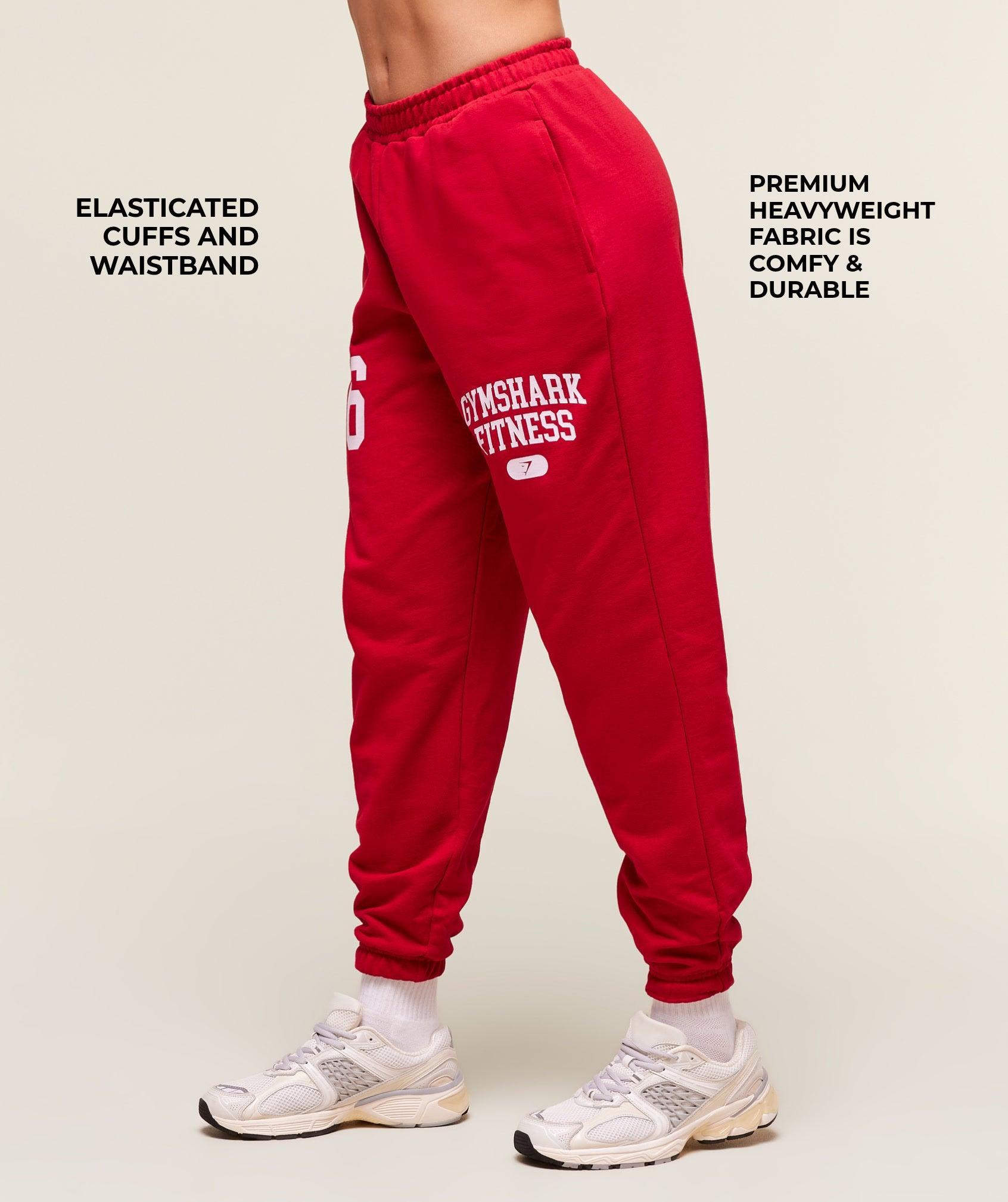 Gymshark Campus Graphic Oversized Jogger - Conditioning Red Female Product Image