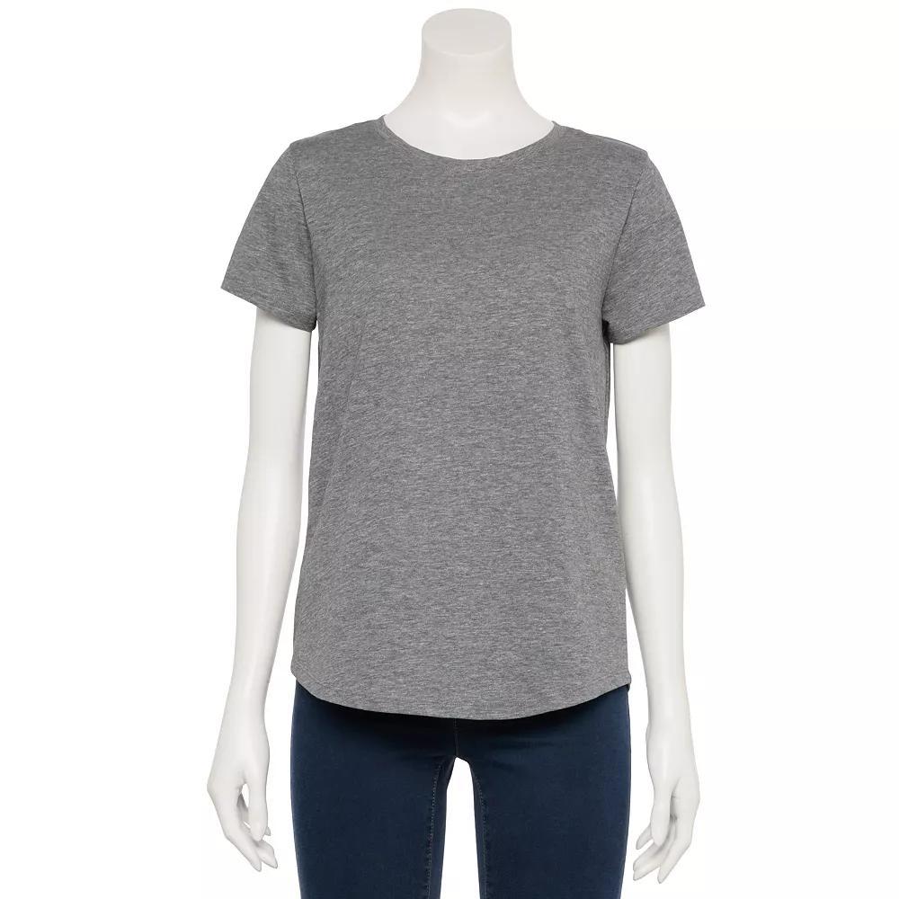 Women's Sonoma Goods For Life® Short-Sleeve Crew Tee, Size: XL, Sd Pitch Black Product Image