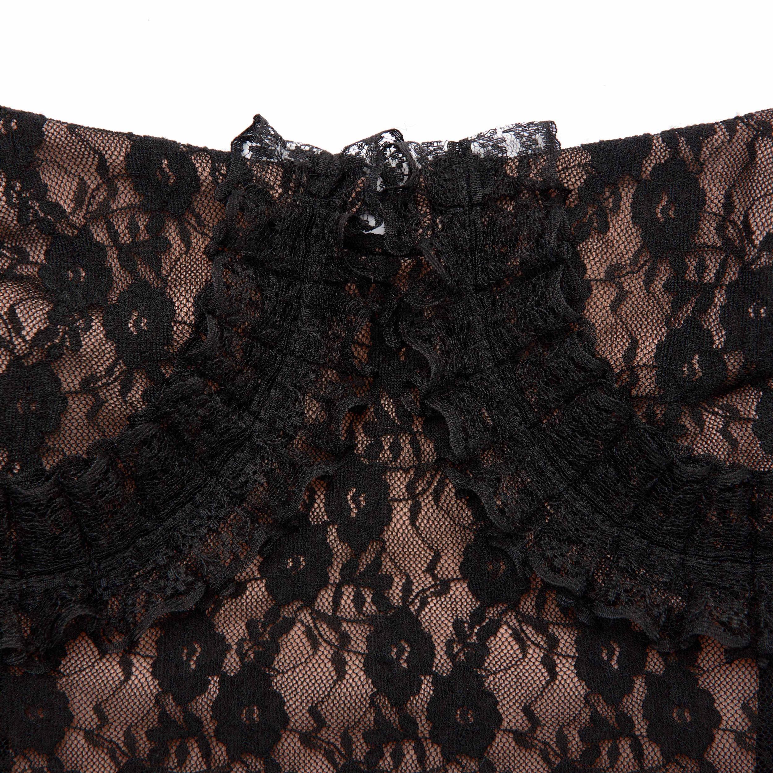 Black Lace Ruffle Top Product Image