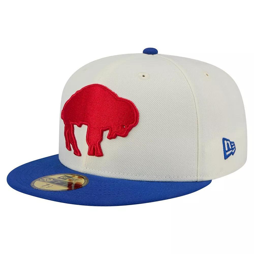 Men's New Era  White/Royal Buffalo Bills Throwback Main 59FIFTY Fitted Hat, Size: 8 Product Image