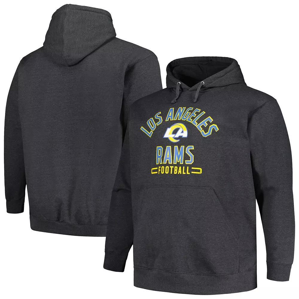 Men's Fanatics Branded Heather Charcoal Los Angeles Rams Big & Tall Pullover Hoodie, Size: 3XLT Product Image