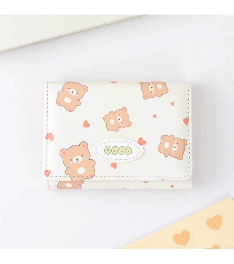 Cartoon Print Faux Leather Short Wallet Product Image