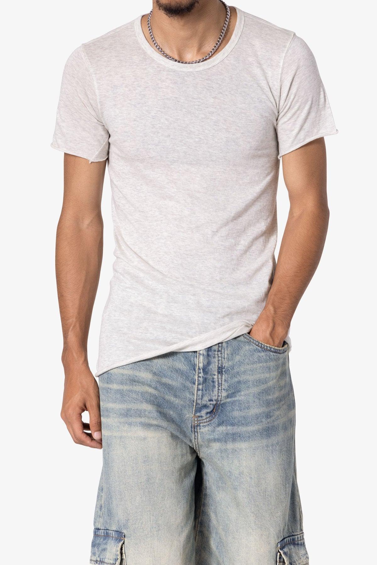Sheer Knit Bias Cut Tee - Grey Product Image