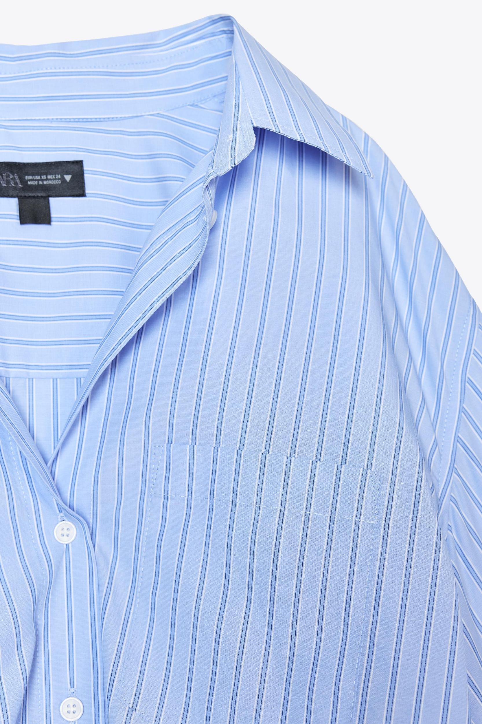 STRIPED OVERSIZED POPLIN SHIRT Product Image