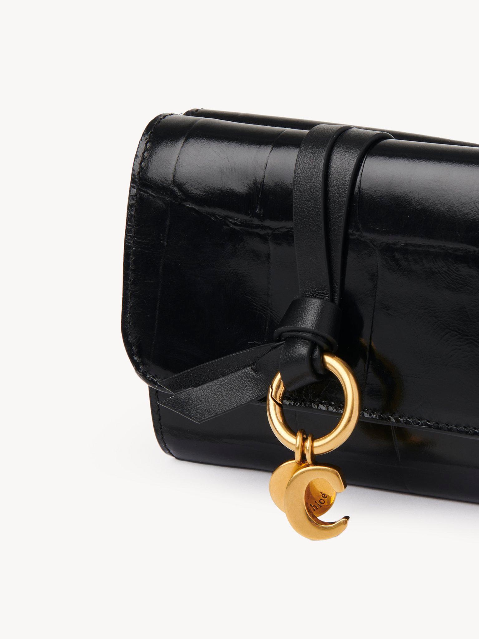 Small Alphabet tri-fold in croco-effect leather Product Image