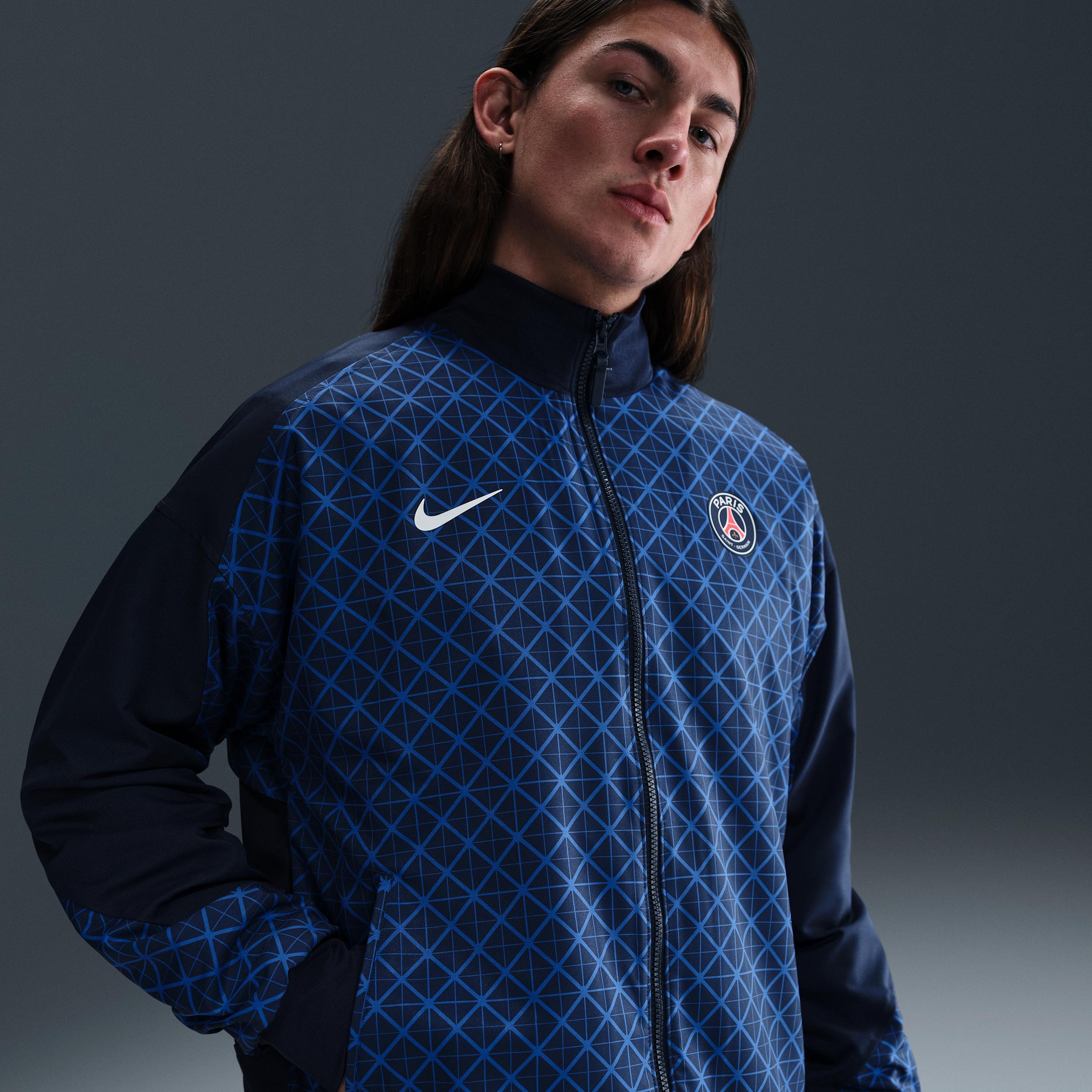 Paris Saint-Germain Strike Home Nike Mens Dri-FIT Soccer Anthem Jacket | HJ6399-410 Product Image