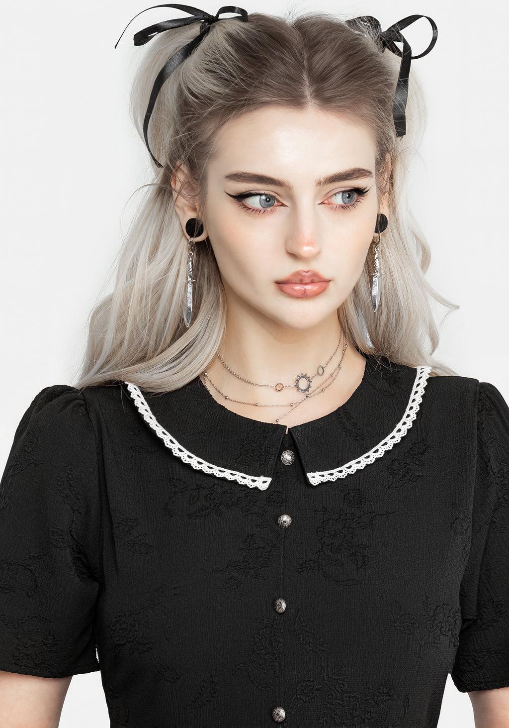 Medea Button Front Collared Midi Dress Product Image