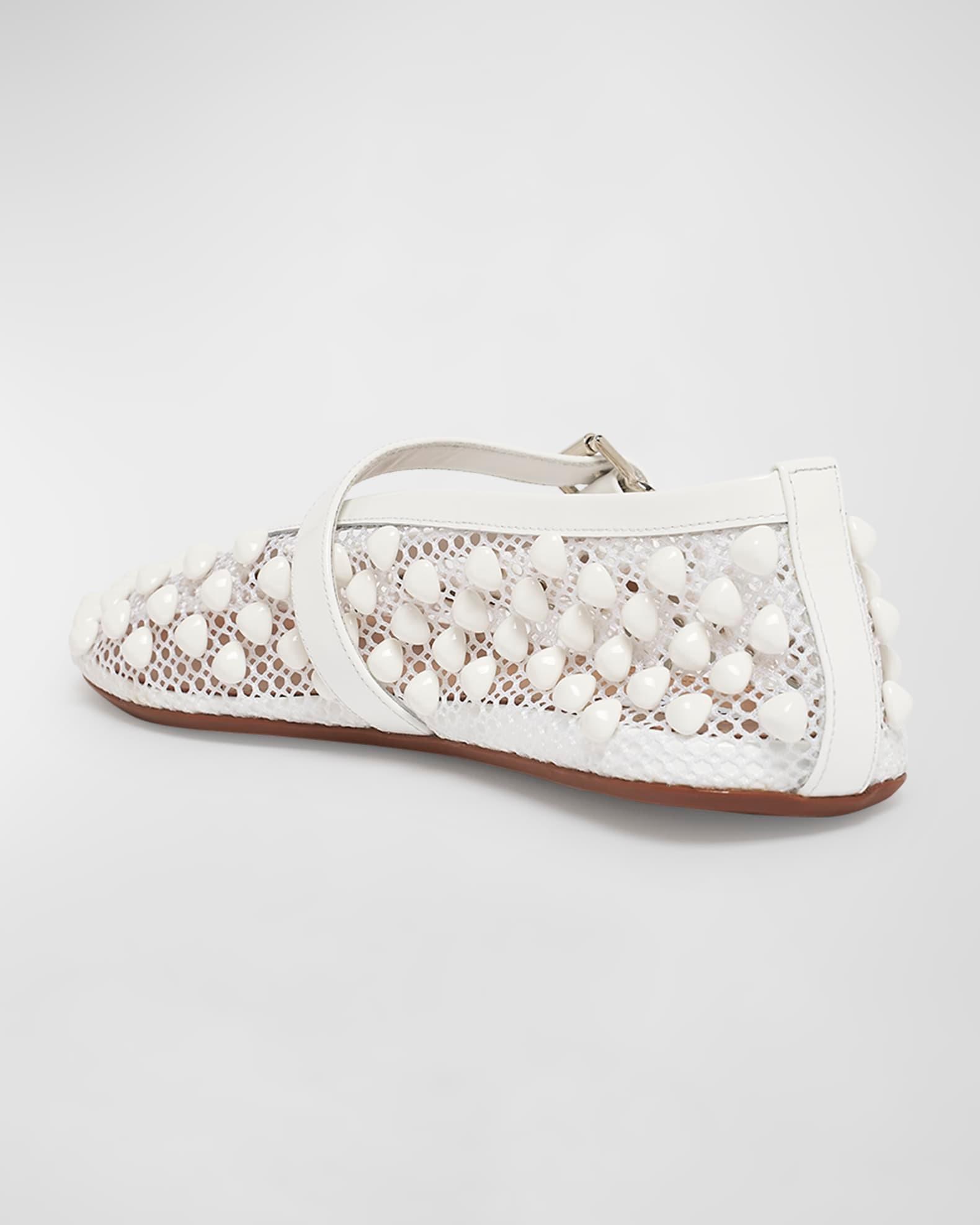 Beaded Net Mary Jane Ballerina Flats Product Image