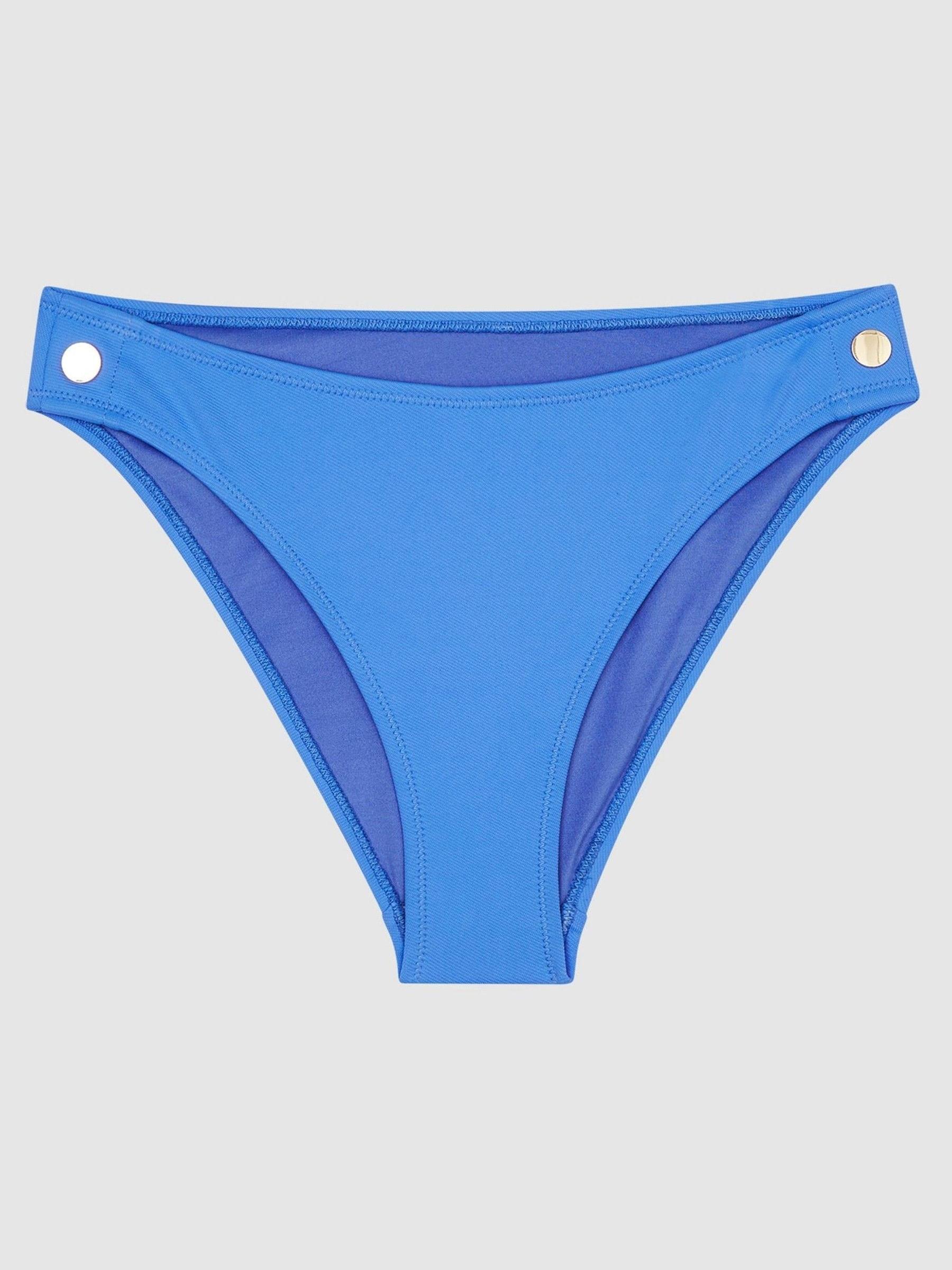 Button Detail Bikini Briefs in Blue Product Image