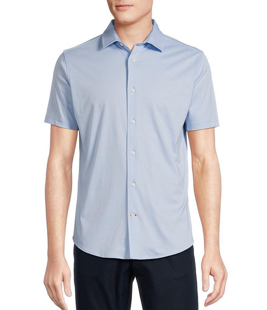 Cremieux Blue Label Solid Interlock Coat Front Knit Shirt Product Image