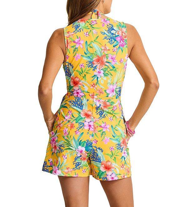 Tommy Bahama Isola Vita Floral Surplice V-Neck Wrap Swim Cover-Up Romper Product Image