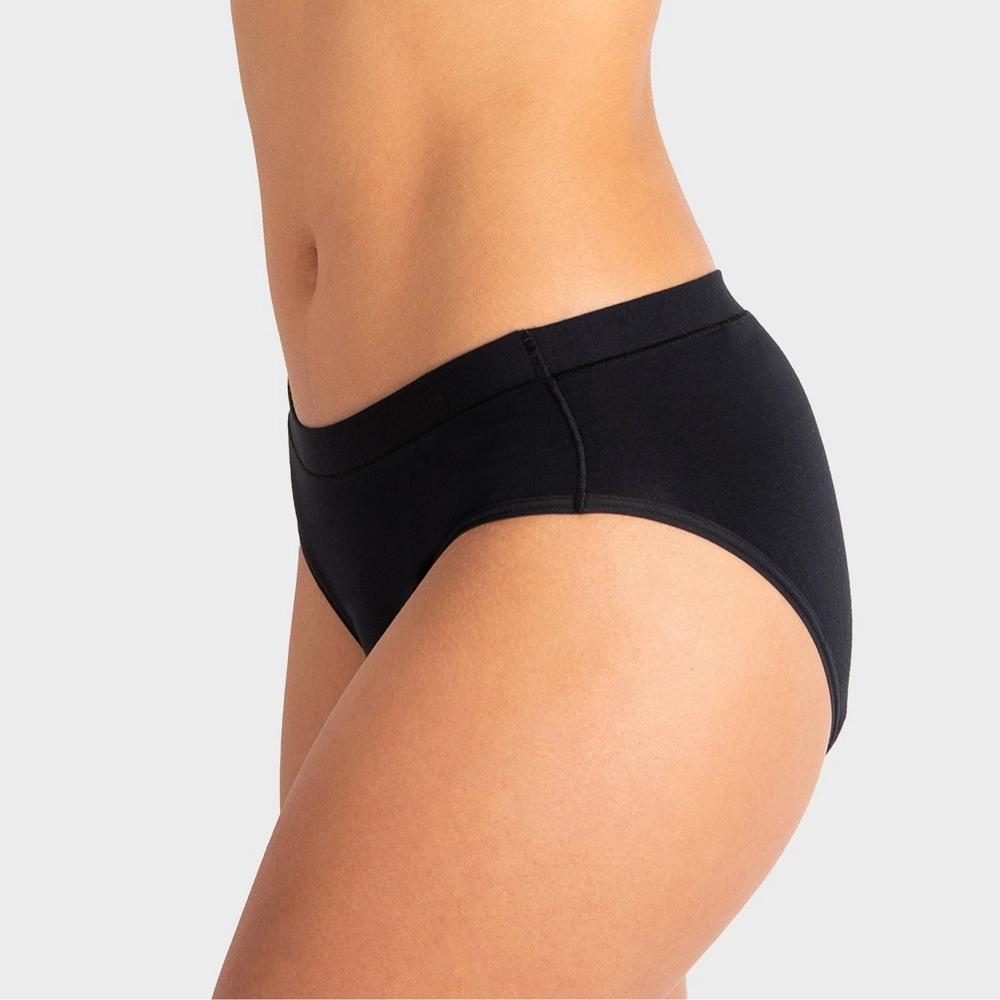 Saalt Heavy Absorbency Briefs Super Soft Modal Comfort Leak Proof Womens Period Underwear - Volcanic Black Product Image