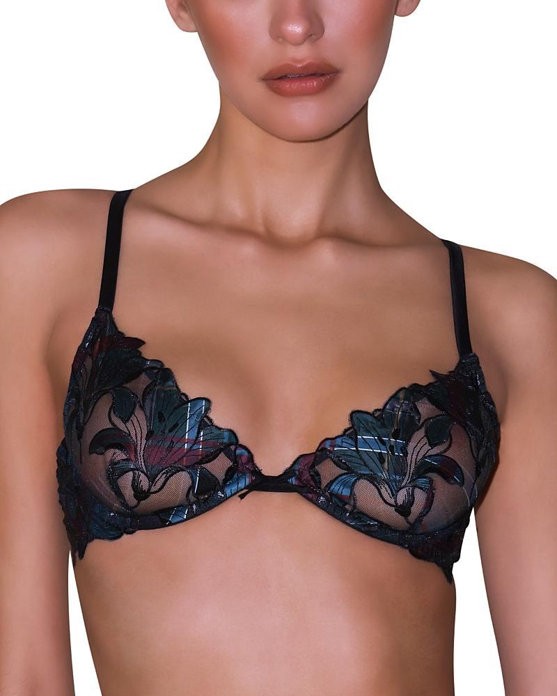 Fleur du Mal Lily Embroidered Plunge Demi Bra Product Image