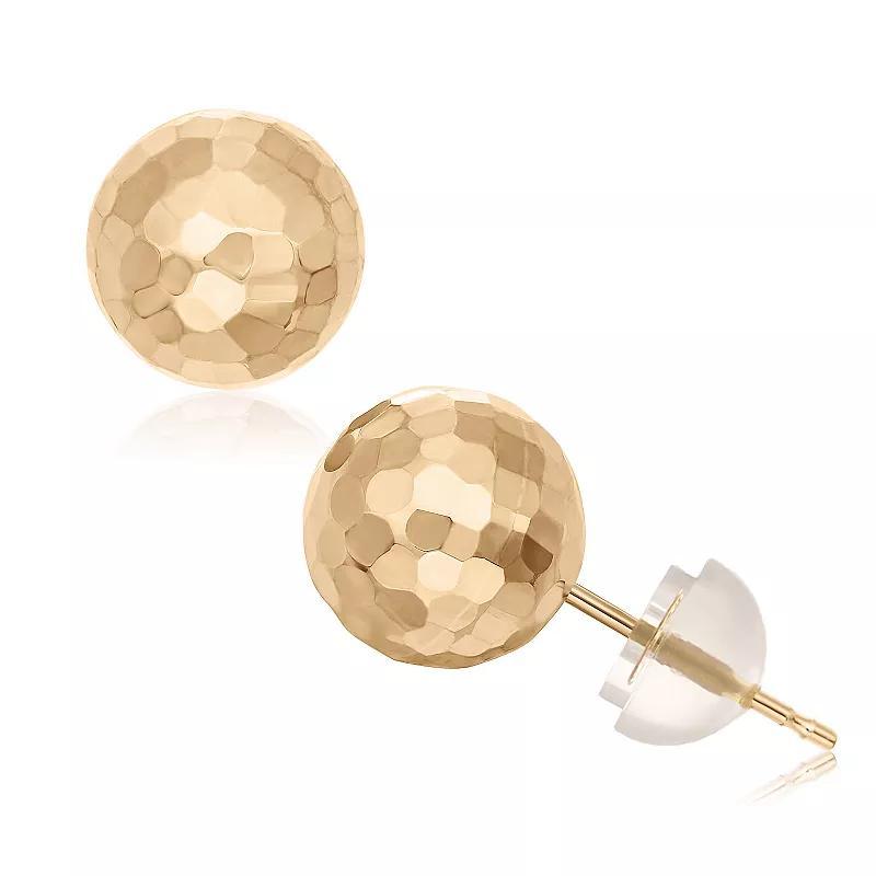 Jordan Blue 10k Gold Hammered Ball Stud Earrings, Womens Product Image