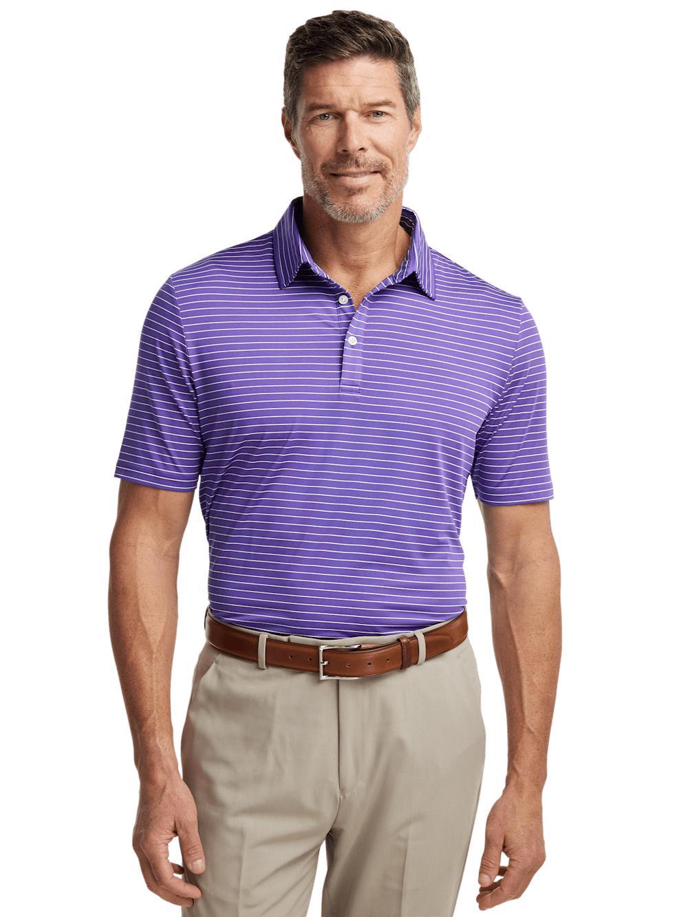 Performance Blend Three Button Polo - Purple Product Image