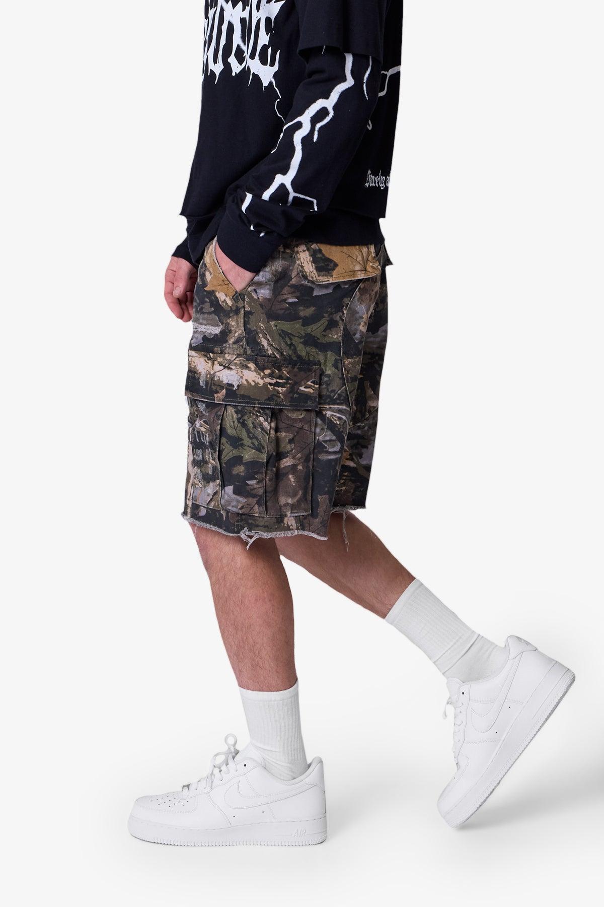 Distressed Cargo Shorts - Forest Camo Product Image