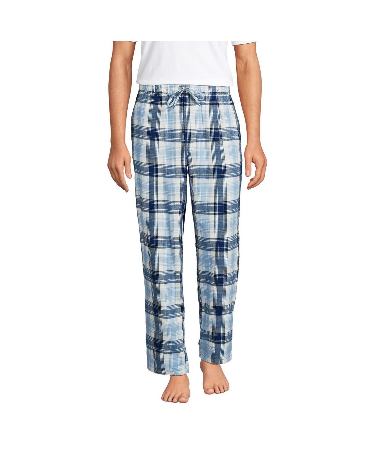 Men's Lands' End Flannel Pajama Sleep Pants, Size: Large, Deep  Blue Product Image