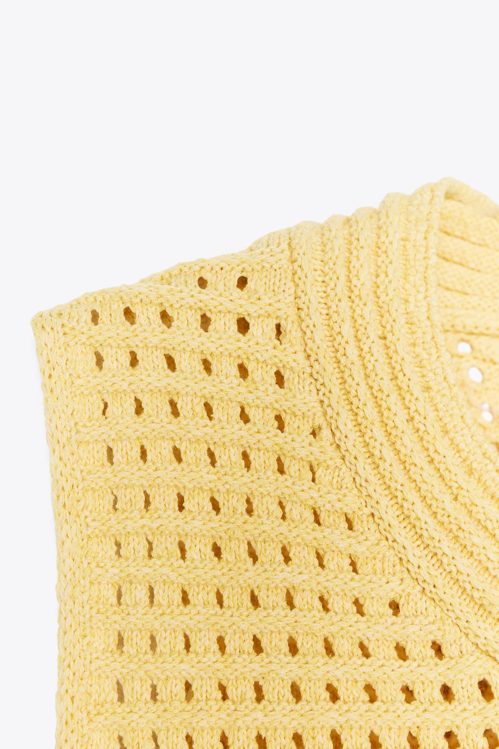 FRINGED CHECKERED KNIT TOP Product Image