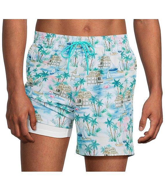 Caribbean Flamingo Beach 6#double; Swim Trunks Product Image