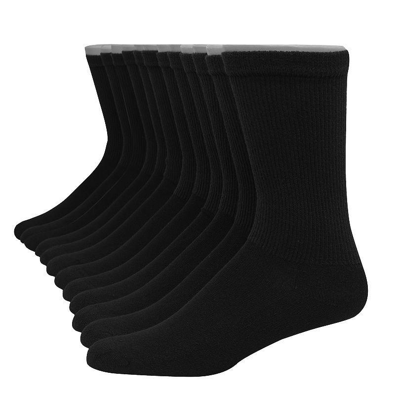 Hanes Ultimate Mens Crew Socks, 12-Pairs White 6-12 Product Image