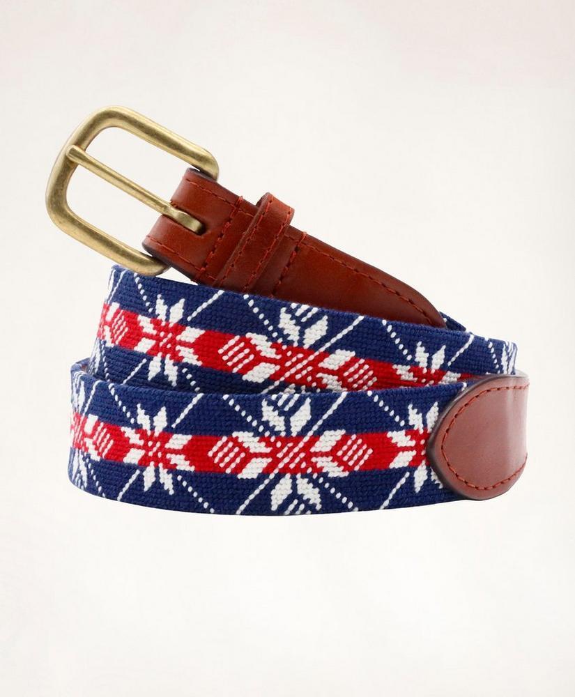 Smathers & Branson Leather Needlepoint American Flag Belt Product Image