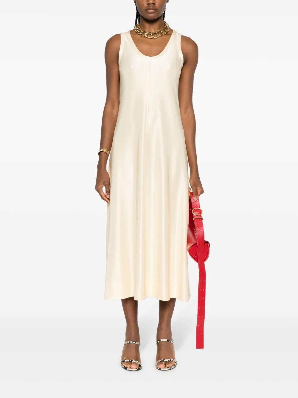 JIL SANDER Scoop-neck Sleeveless Dress In Yellow Product Image