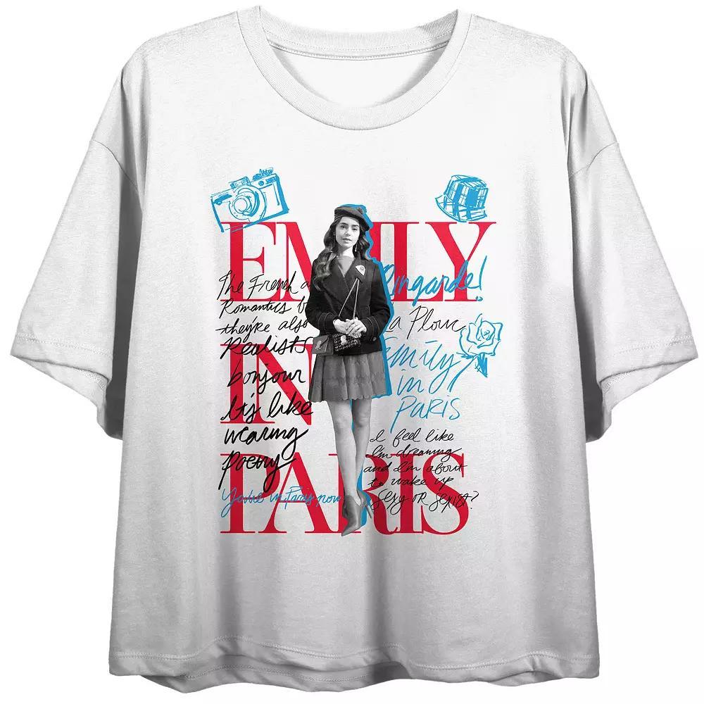 Juniors' Emily in Paris Sketch Art Graphic Tee, Girl's, Size: Large, White Product Image