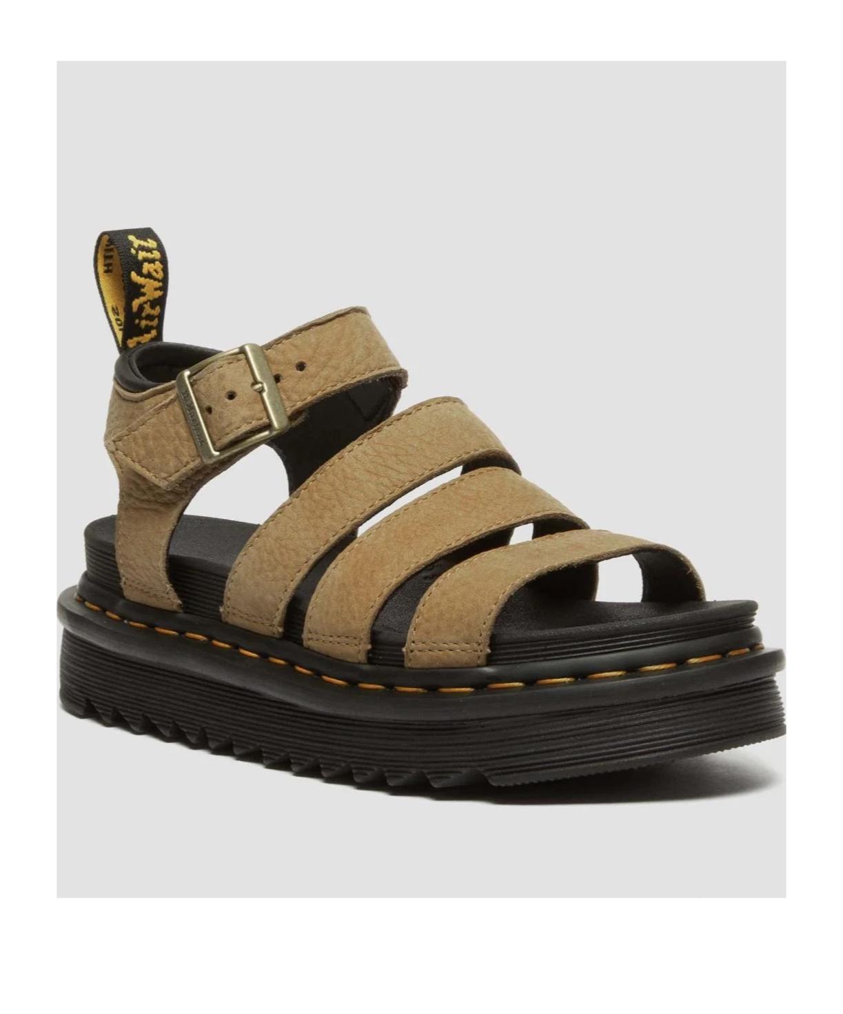 DR. MARTENS' Blaire Logo Flat Sandals In Green Product Image