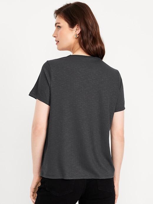 Luxe Ribbed Slub-Knit T-Shirt Product Image