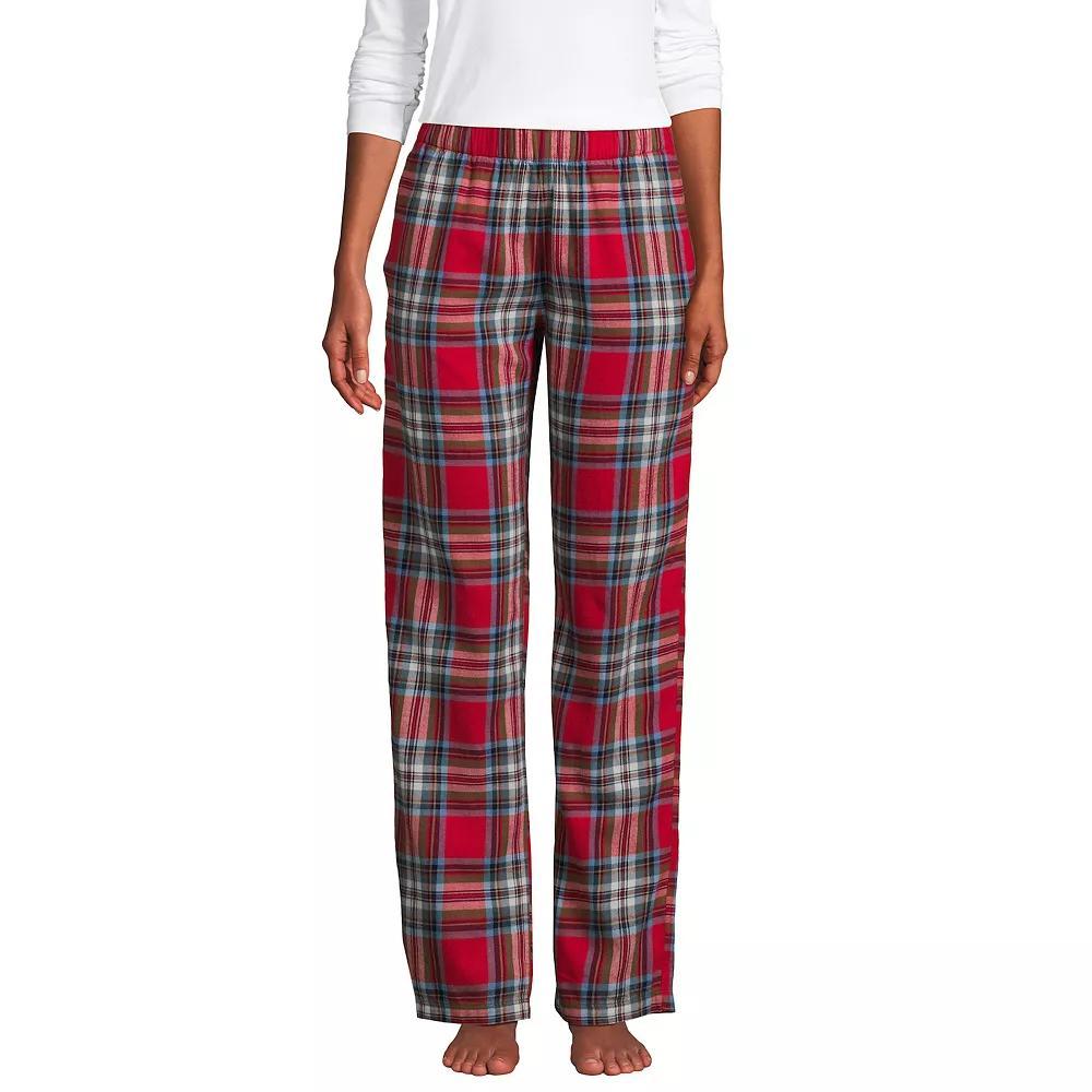 Women's Lands' End Women's Flannel Pajama Pants, Size: XL Petite, Heritage Red Plaid Product Image