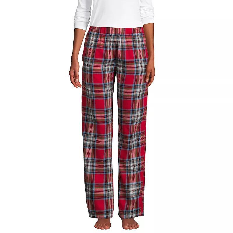 Women's Lands' End Women's Flannel Pajama Pants, Size: XL Petite, Heritage Red Plaid Product Image