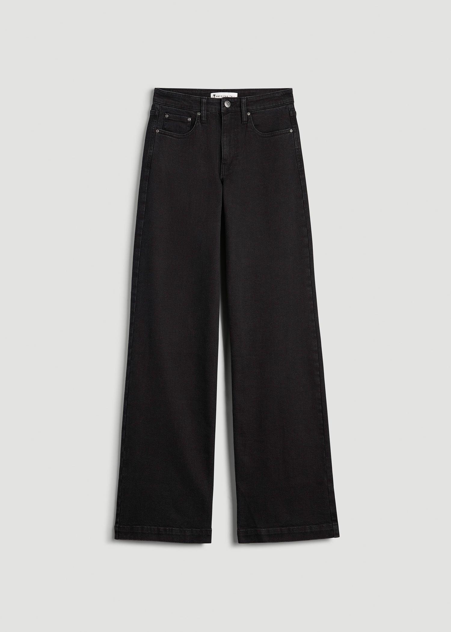 Luna High Rise Wide Leg Tall Jeans for Women in Onyx Black Wash Product Image