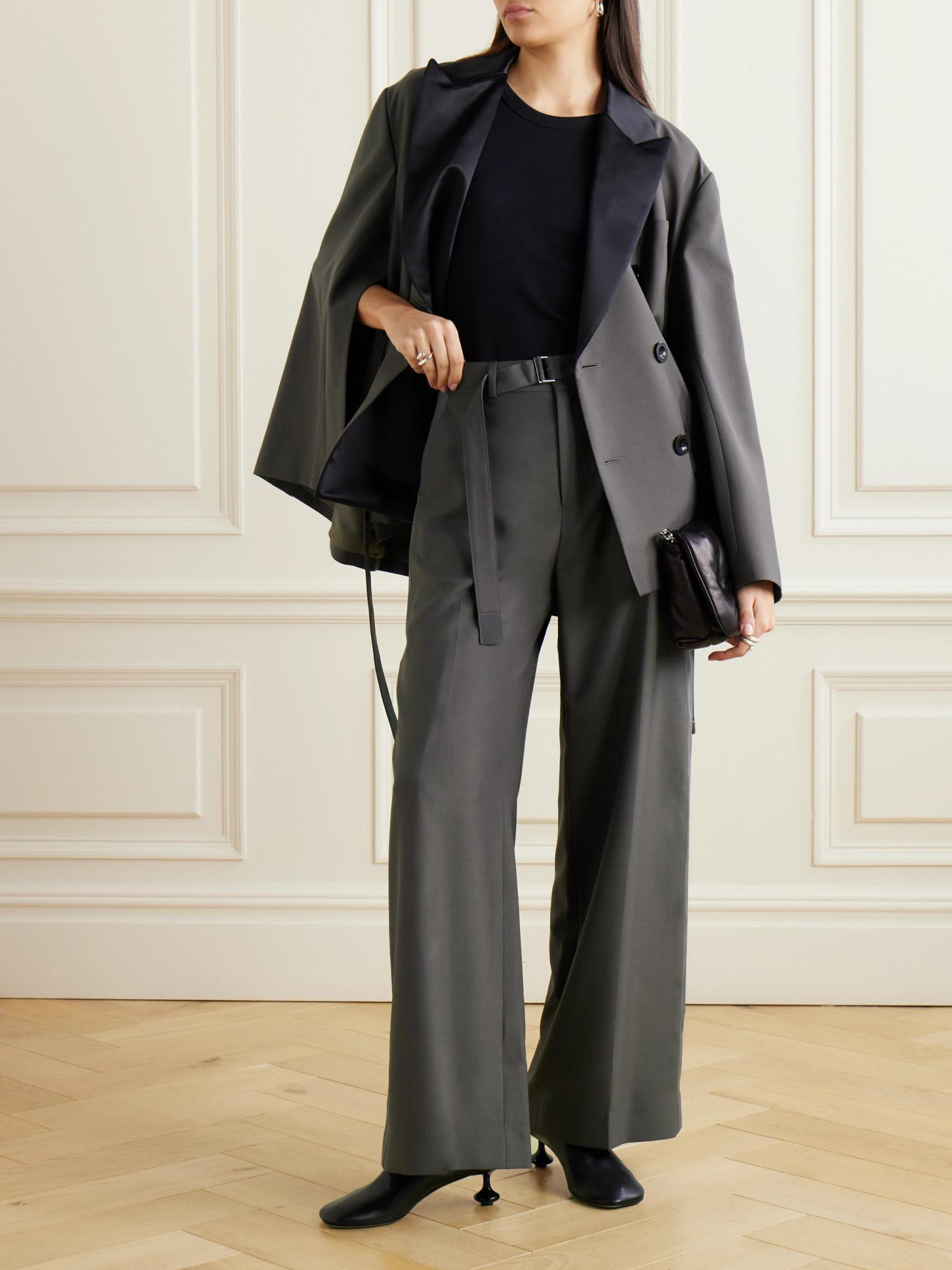 SACAI Wide-leg Casual Pants In Black Product Image