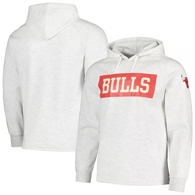 Mens Fanatics Ash Chicago Bulls Softhand Raglan Tri-Blend Pullover Hoodie Product Image