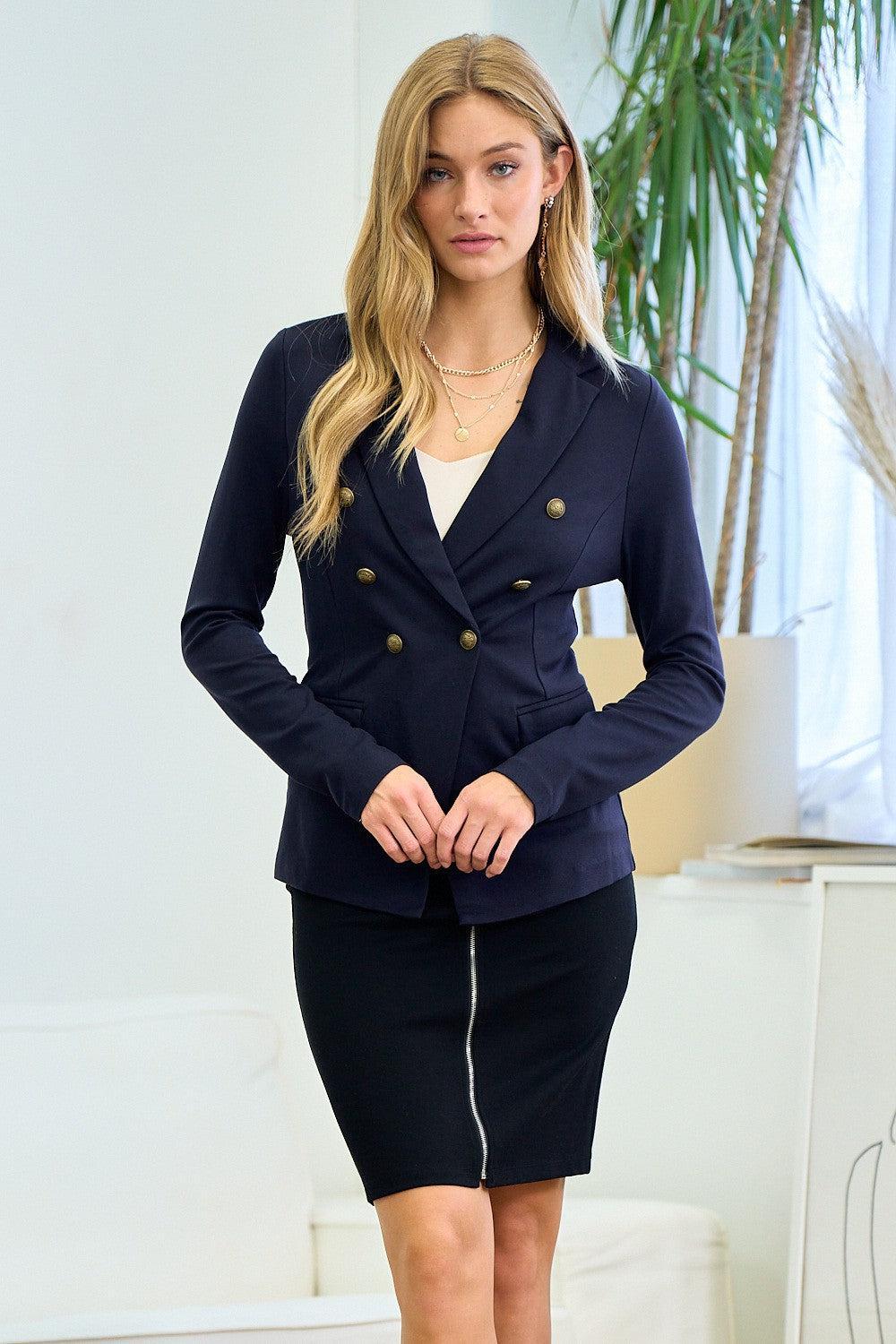 Button Detail Jacket With Waist Line Product Image