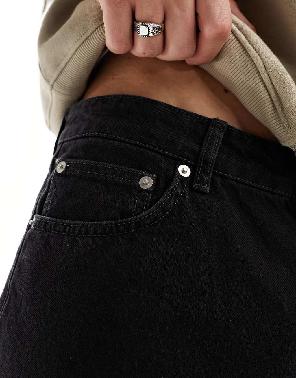 ONLY & SONS Fade loose fit jeans in washed black Product Image